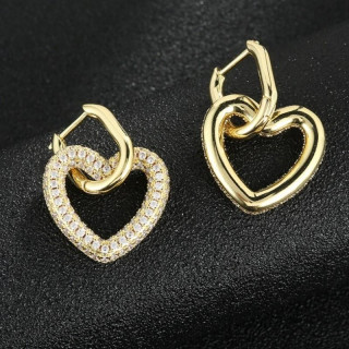 Ženski pozlačeni uhani s srčki