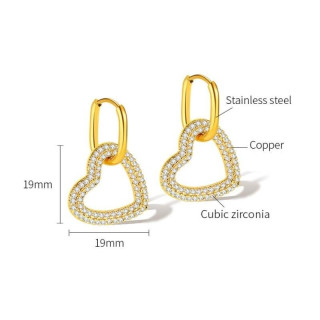 Ženski pozlačeni uhani s srčki