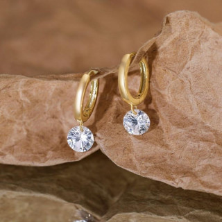 Srebrni viseči uhani, prevlečeni s 14-karatnim zlatom