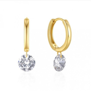 Srebrni viseči uhani, prevlečeni s 14-karatnim zlatom