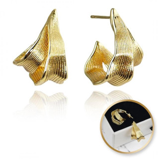 Srebrni viseči uhani, prevlečeni s 14-karatnim zlatom