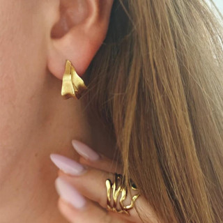 Srebrni viseči uhani, prevlečeni s 14-karatnim zlatom