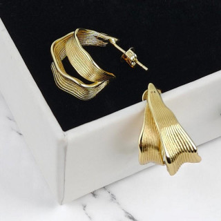 Srebrni viseči uhani, prevlečeni s 14-karatnim zlatom