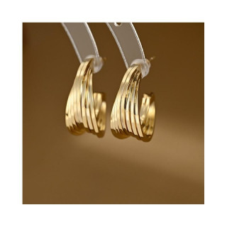 Uhani iz nerjavečega jekla, prevlečeni s 14-karatnim zlatom