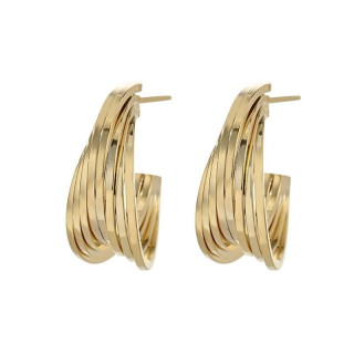 Uhani iz nerjavečega jekla, prevlečeni s 14-karatnim zlatom