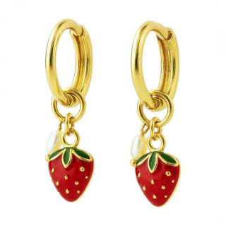 Viseči uhani z rdečimi jagodami