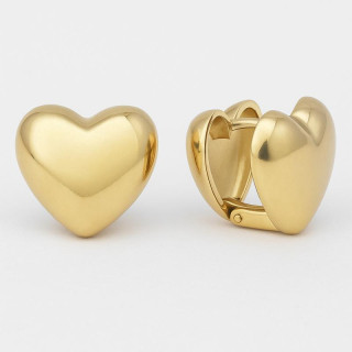 Dvostranski pozlačeni uhani - srčki