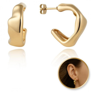 Pozlačeni ženski uhani iz kirurškega jekla