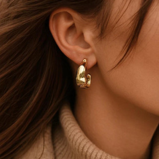 Pozlačeni ženski uhani iz kirurškega jekla