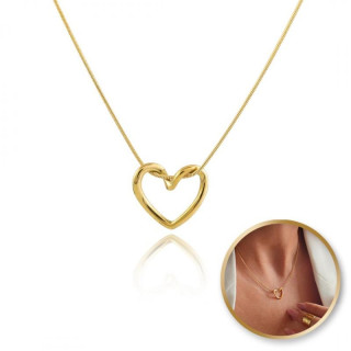 Ženska pozlačena ogrlica s srcem