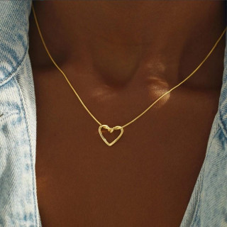 Ženska pozlačena ogrlica s srcem