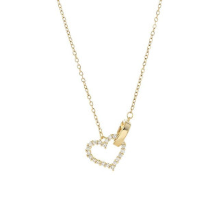 Pozlačena ogrlica z obeskom iz dveh src