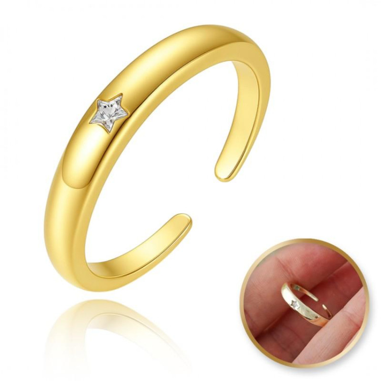 Nastavljiv pozlačen ženski prstan