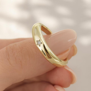 Nastavljiv pozlačen ženski prstan