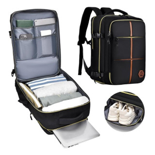 Črn vodoodporen potovalni nahrbtnik