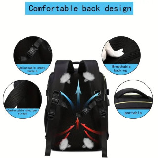 Črn vodoodporen potovalni nahrbtnik