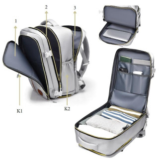 Siv vodoodporen potovalni nahrbtnik