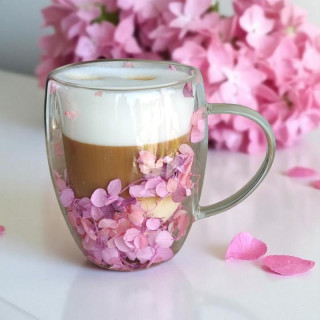 Termo vrček z rožnatimi cvetovi hortenzije - 300 ml