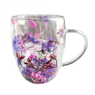 Termo vrček z vijolično-rožnatimi cvetovi hortenzije - 300 ml