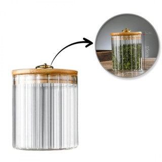 Sladkornica z reliefnim pokrovom iz bambusa - 550 ml