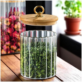 Sladkornica z reliefnim pokrovom iz bambusa - 550 ml