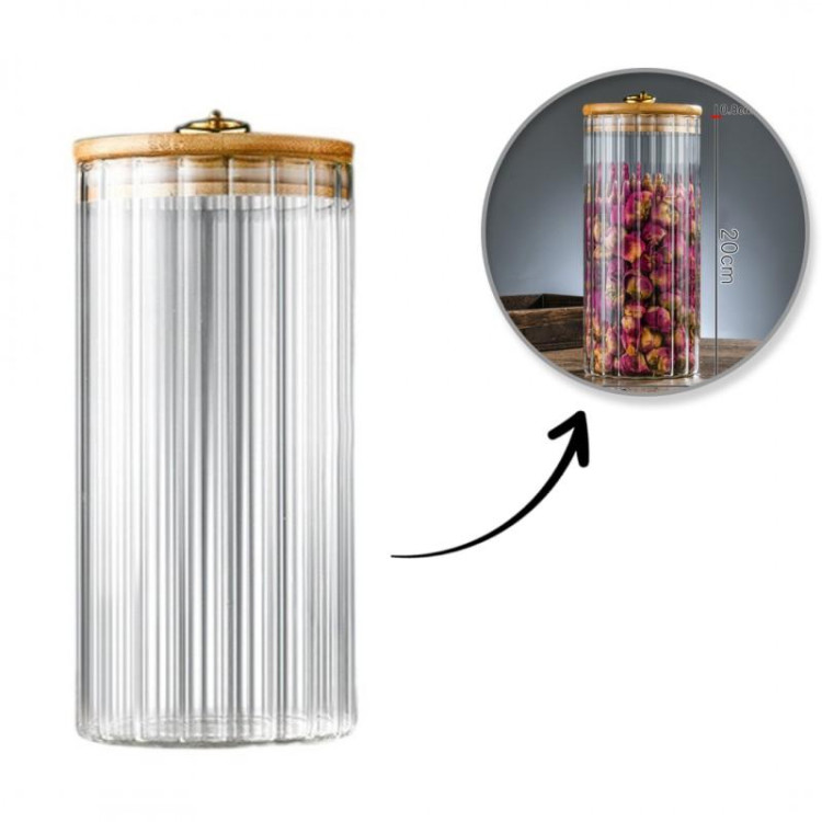 Posoda z utorom in bambusovim pokrovom - 1150 ml