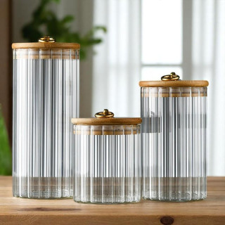 Posoda z utorom in bambusovim pokrovom - 1150 ml