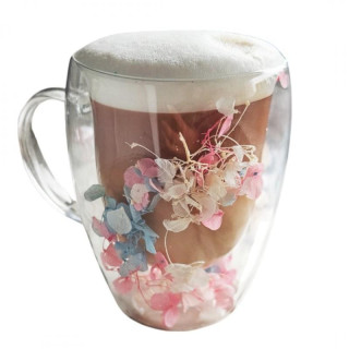 Termo vrček z barvitimi cvetovi hortenzije - 300 ml