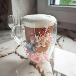 Termo vrček z barvitimi cvetovi hortenzije - 300 ml