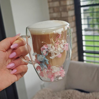 Termo vrček z barvitimi cvetovi hortenzije - 300 ml