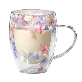 Termo vrček z barvitimi cvetovi hortenzije - 300 ml