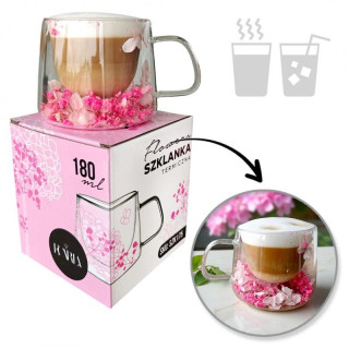 Termo vrček z rožnatimi cvetovi - 180 ml
