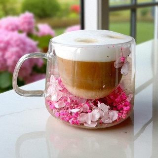 Termo vrček z rožnatimi cvetovi - 180 ml