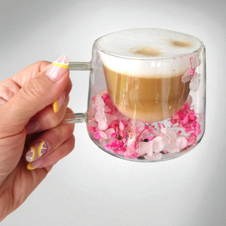 Termo vrček z rožnatimi cvetovi - 180 ml