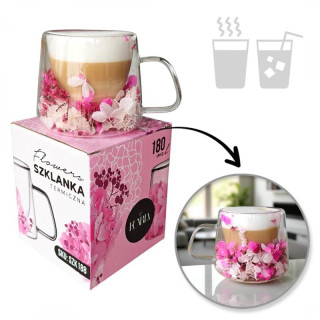 Termo vrček z rožnatimi cvetovi - 180 ml