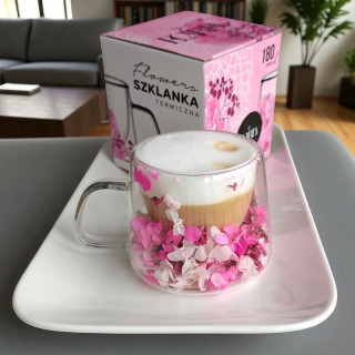 Termo vrček z rožnatimi cvetovi - 180 ml