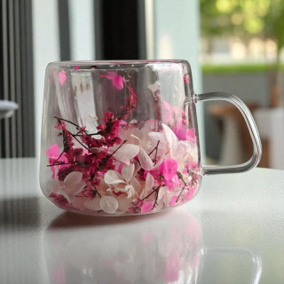 Termo vrček z rožnatimi cvetovi - 180 ml