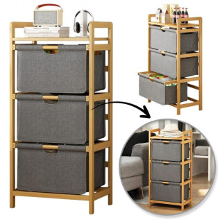 Bambusova polica s predali iz blaga