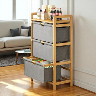 Bambusova polica s predali iz blaga