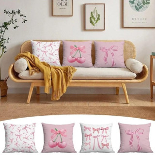 Roza prevleka za blazino s češnjami