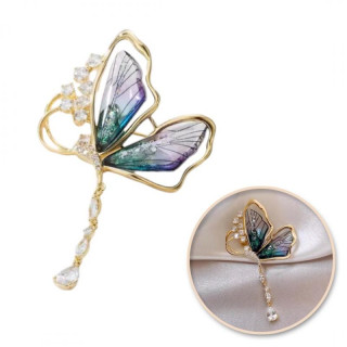 Broška z metuljčkom in cirkoni