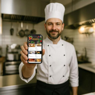 Črni kuhinjski robot z ogrevano posodo