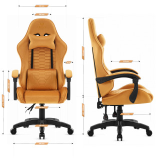 Igralni stol iz gorčične tkanine HELLS CHAIR HC-1000