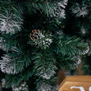 Zasneženo debelo božično drevo - 220 cm