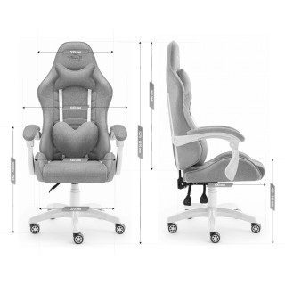 Gaming stol iz blaga HELL'S CHAIR v sivi barvi