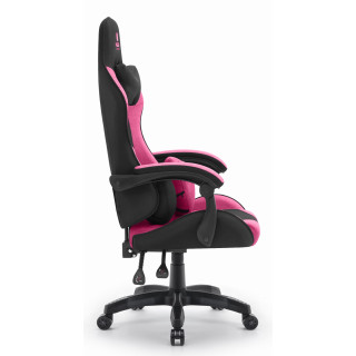 Roza in črn gaming stol iz blaga HELL'S CHAIR