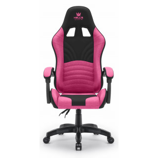 Roza in črn gaming stol iz blaga HELL'S CHAIR
