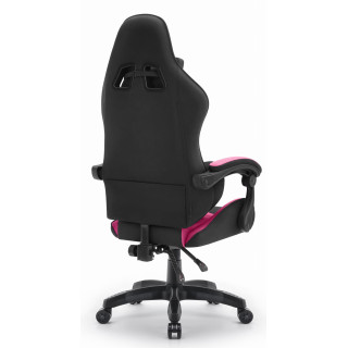 Roza in črn gaming stol iz blaga HELL'S CHAIR