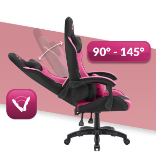 Roza in črn gaming stol iz blaga HELL'S CHAIR