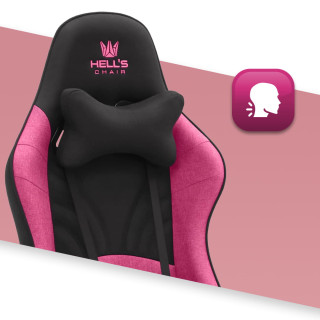Roza in črn gaming stol iz blaga HELL'S CHAIR